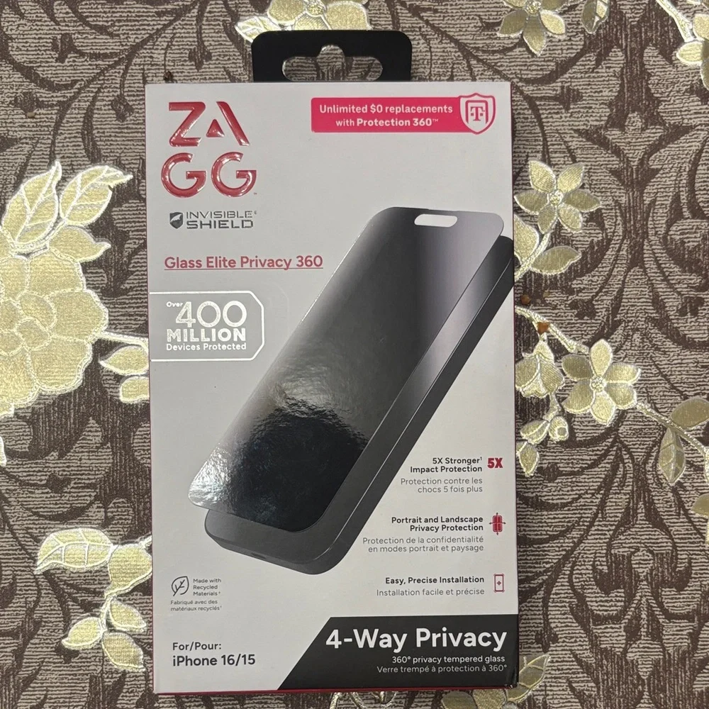 InvisibleShield Glass Elite Privacy 360 Screen Protector - Black